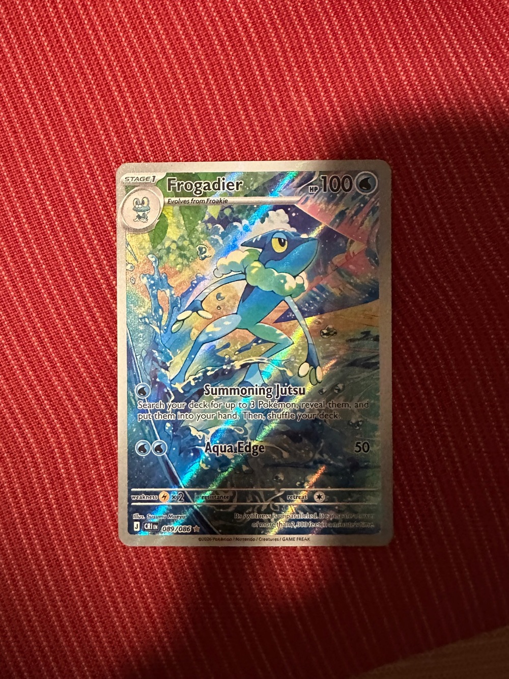 Frogadier Pokémon Holo Card - Blue